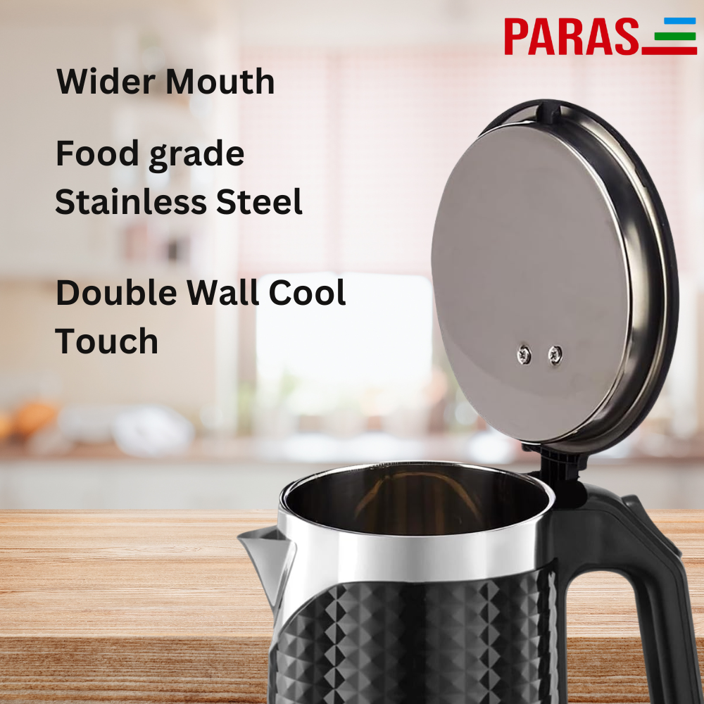 PARAS Double wall Designer Electric Kettle | Cool Touch outer body | 1.8 Ltr
