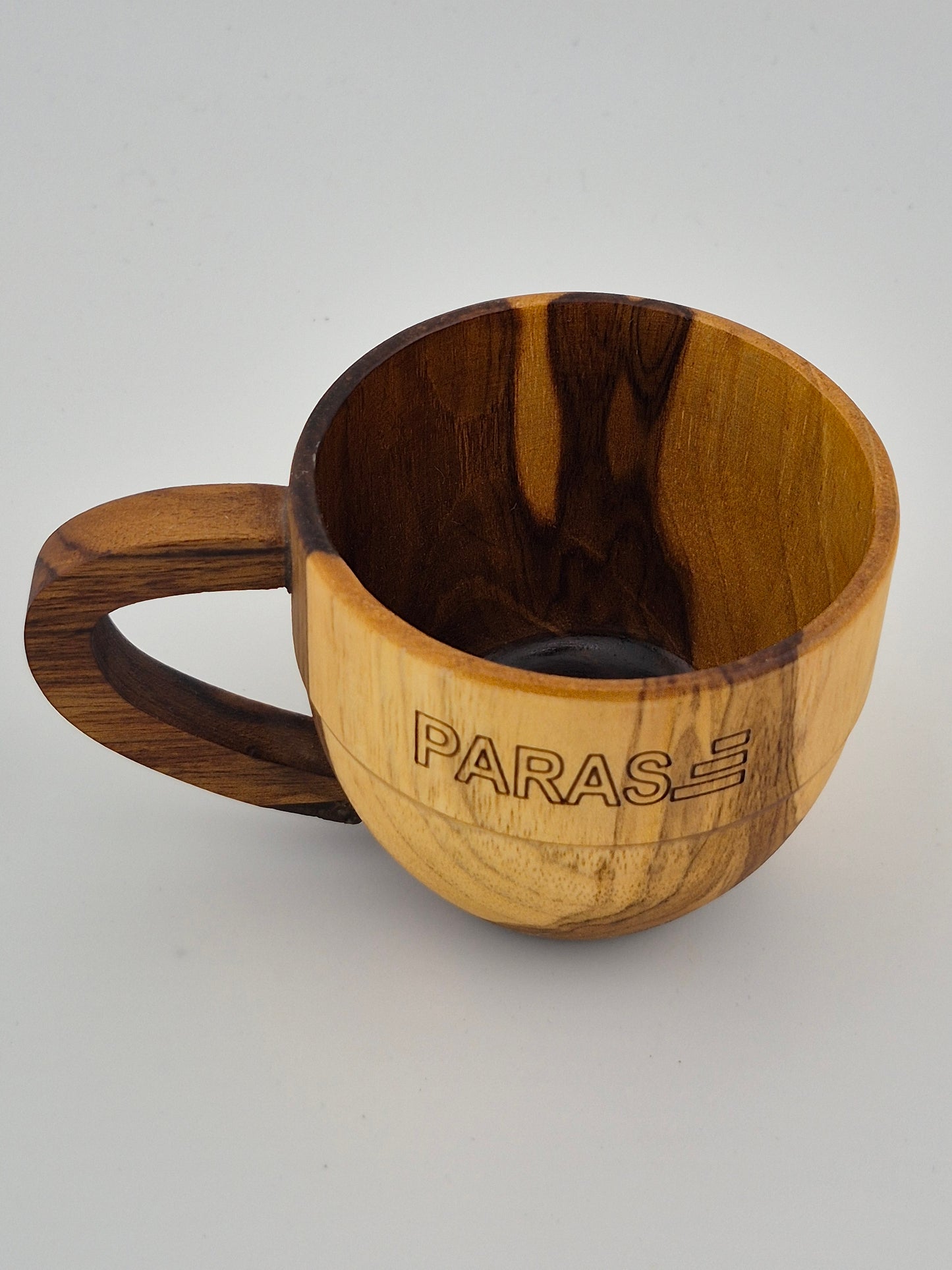 PARAS Handcrafted Wooden Mug β Engraved Natural Finish