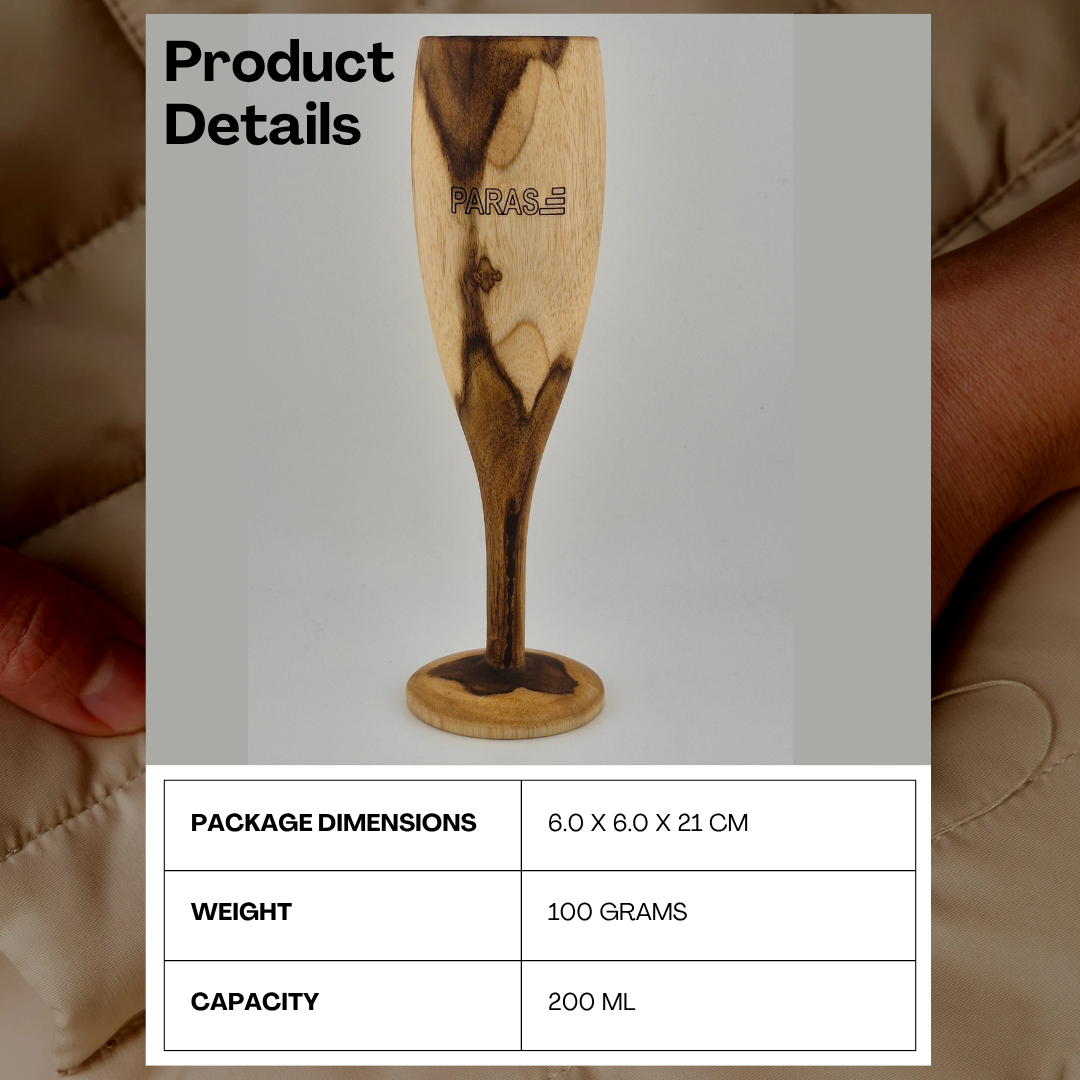 PARAS Handcrafted Wooden Goblet β Elegant Natural Finish