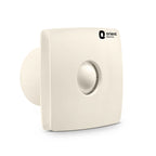 An off-white square wall switch with a central circular button and the 'orient electric' logo printed in black on the top right, set against a plain white background.