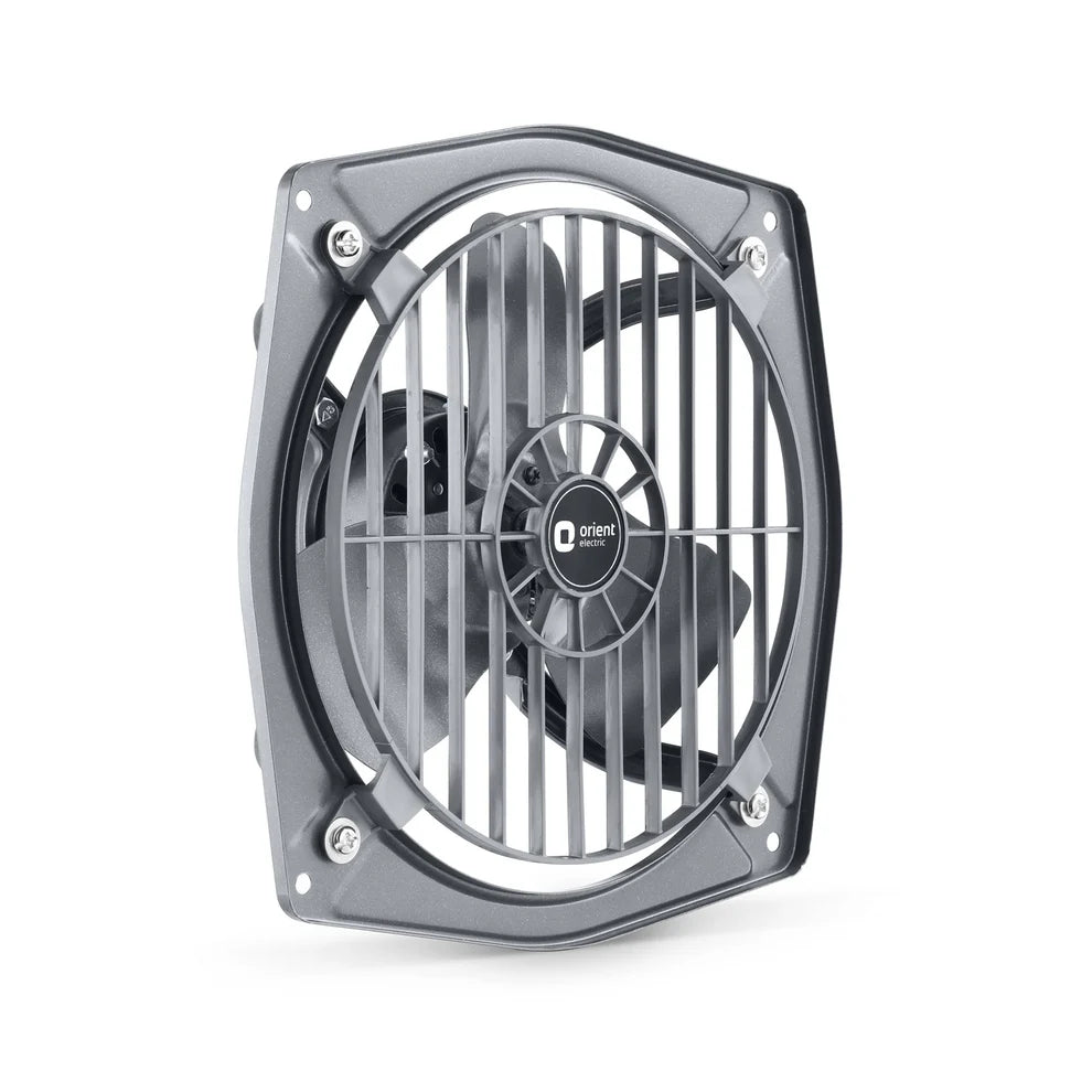 A square black cooling fan with a protective metal grille and a central logo that reads 'Orient', shown on a clean white background.