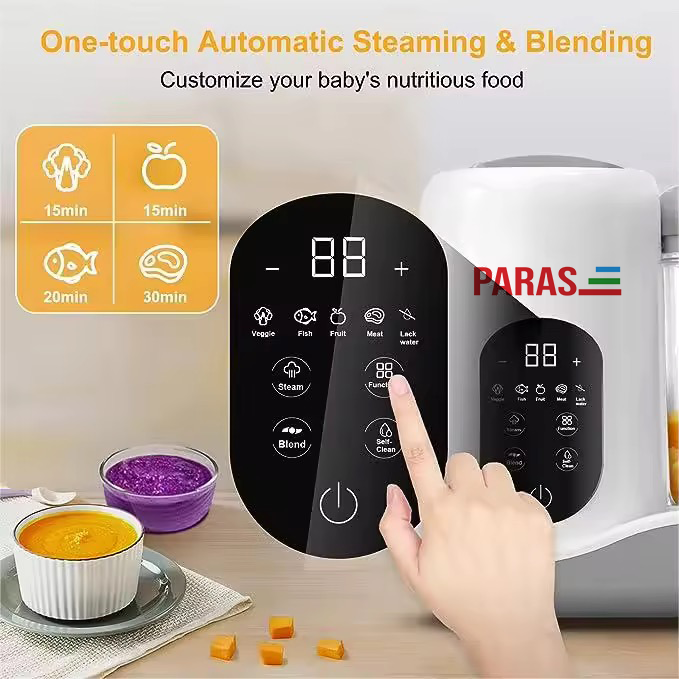 PARAS 8-in-1 Baby Food Maker – Steamer, Blender, Puree & Sterilizer (BPA-Free Tritan Jar)