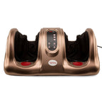 Lifelong LLM81 Electric Foot Massager Machine in brown with heat therapy, deep kneading massage, and customizable settings for foot, ankle, and calf pain relief at home.