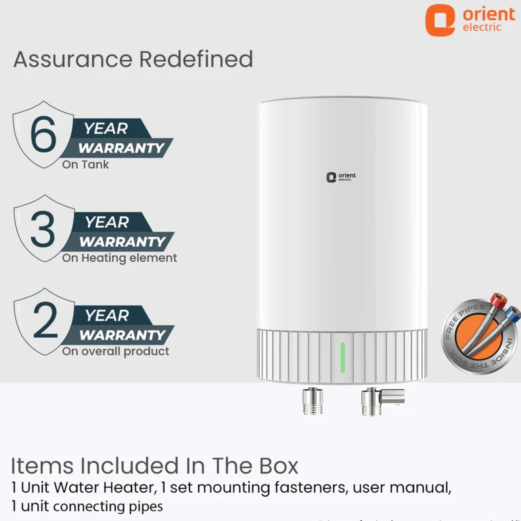 Orient Electric Primus 3L Instant Water Heater (Geyser) White | Kitchen Water Heater