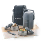 Borosil Hot N Fresh Stainless Steel Insulated Lunchbox | Keep Food Warm Upto 6 Hours |