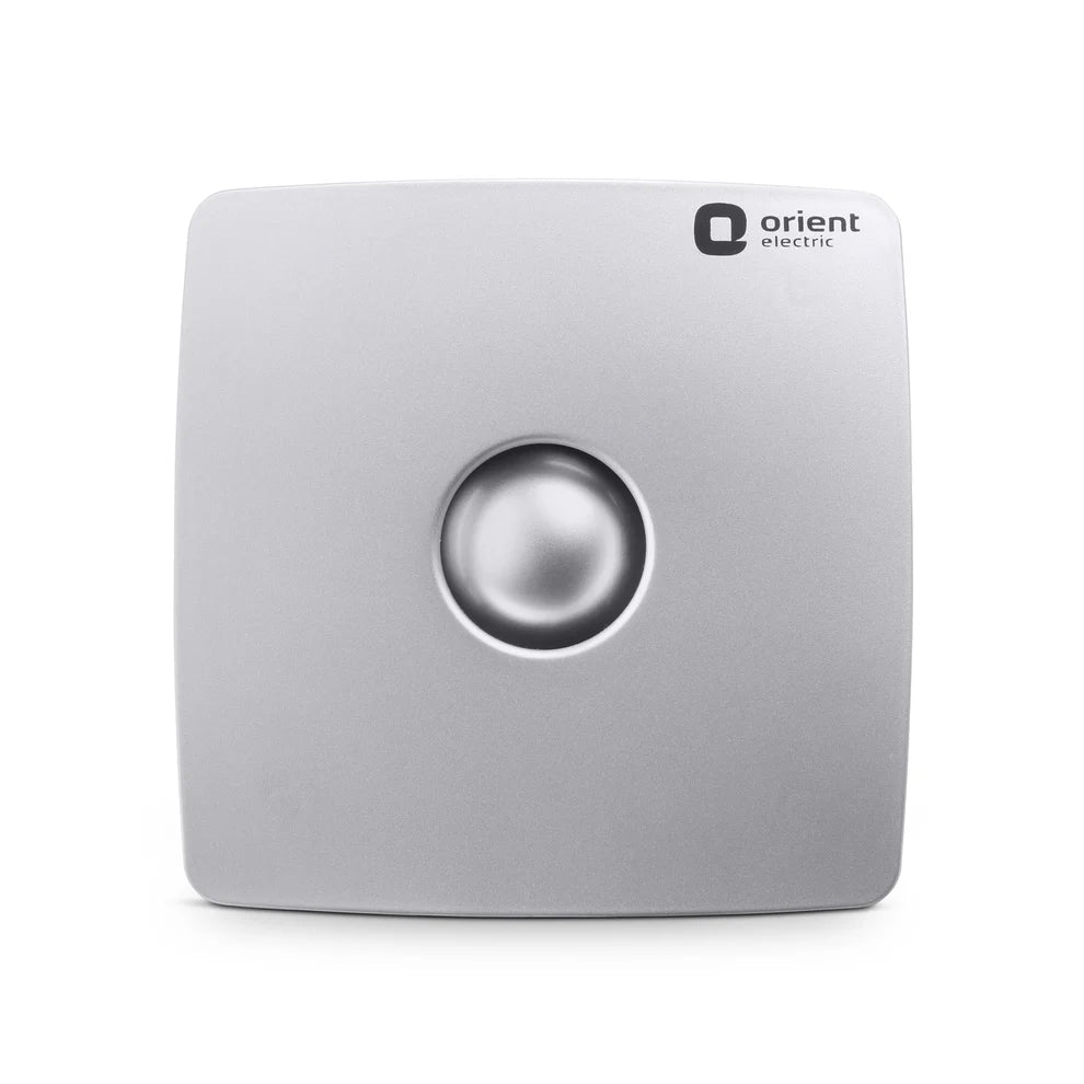 A square silver metal magnetic door stopper with a central circular button, featuring the 'orient' brand logo in the top right corner, set against a plain white background.