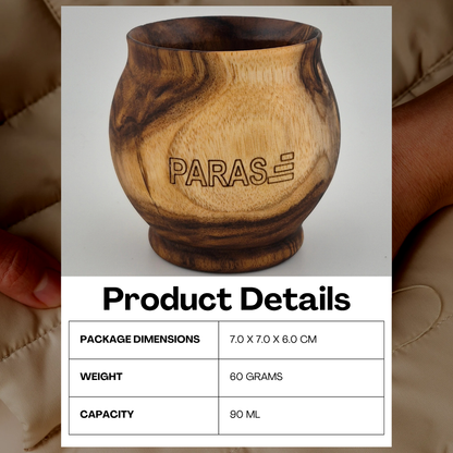 PARAS Handcrafted Wooden Kulhad Cup – Rounded Bowl-Style Drinkware