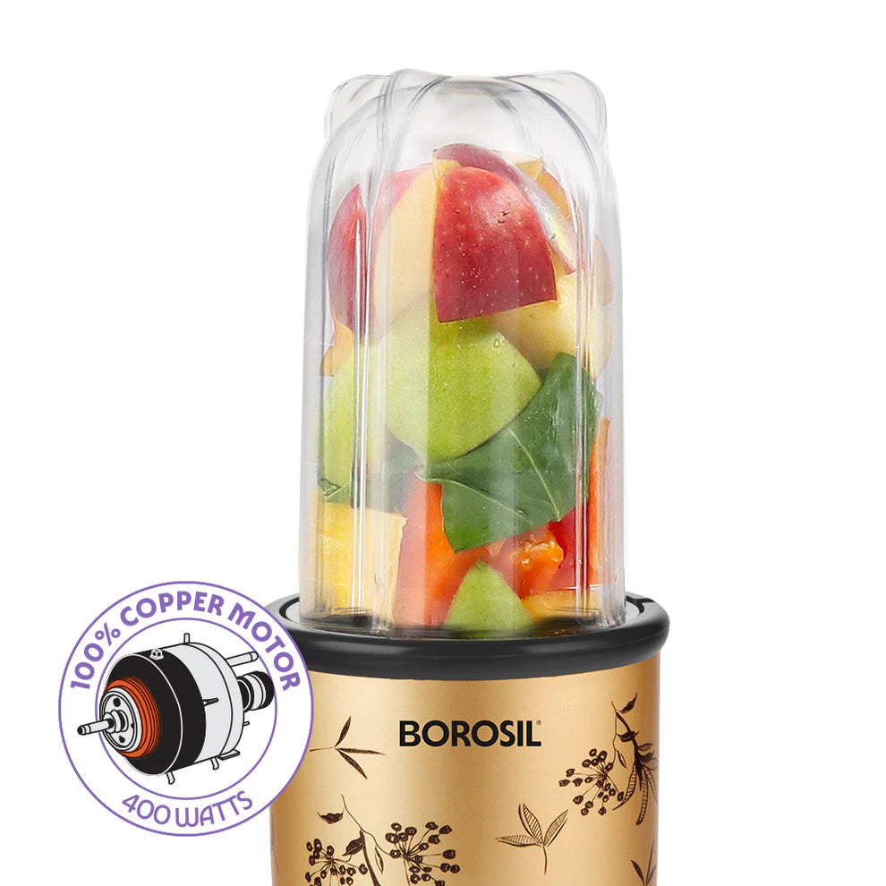 BOROSIL Gold-Toned 2025 Plastic Wet And Dry Grinder Juicer Mixer Grinder