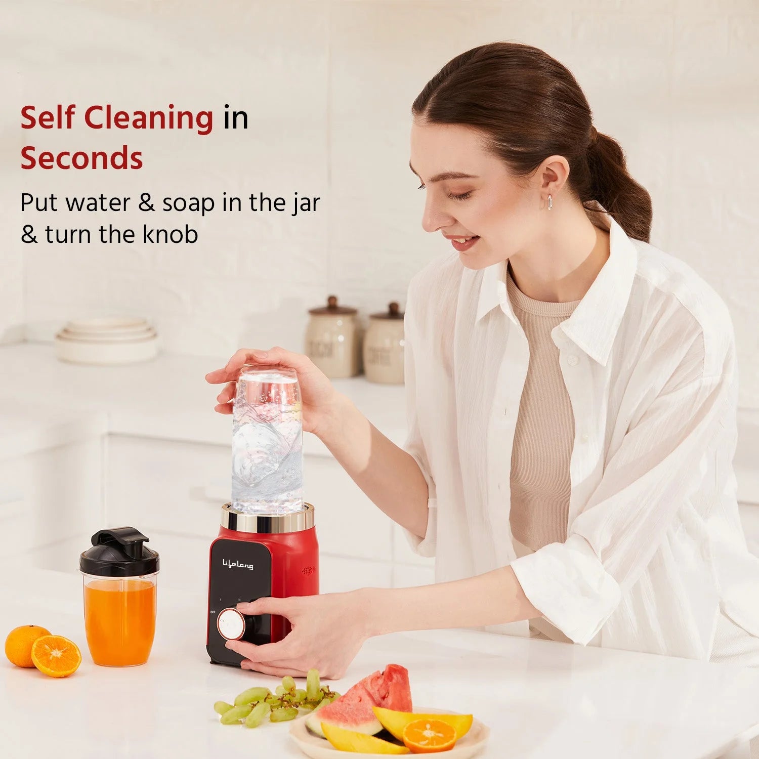 Lifelong Nutri Blender for Smoothies and Juices 500 Watts with 2 Jars