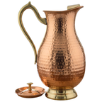 Handcrafted 2L Pure Copper Water Pitcher with Brass Handle