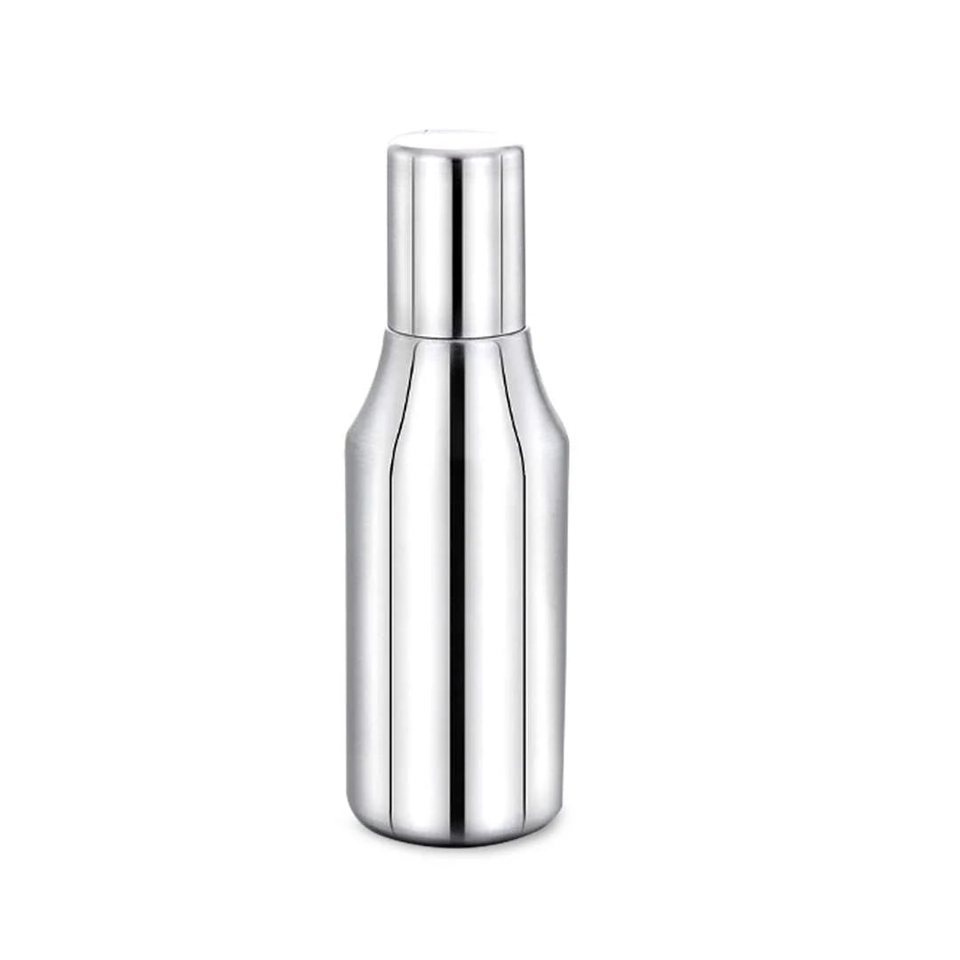 Premium Maxima stainless steel oil dispenser bottle with a sleek mirror-polished finish, leak-proof cap, and ergonomic design for storing and pouring cooking oil, vinegar, ghee, or liquid condiments in the kitchen.