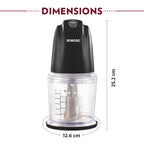 Borosil Chef Delite Electric Vegetable Chopper, Black