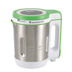 Wonderchef Automatic Soup Maker with a 1L stainless steel jar, digital touch control panel, and ergonomic handle. Ideal for preparing soups, smoothies, milkshakes, baby food, purees, and hot beverages quickly at home.