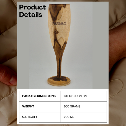 PARAS Handcrafted Wooden Goblet – Elegant Natural Finish