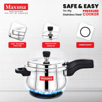 MAXIMA Sumo Belly Triply Stainless Steel Pressure Cooker