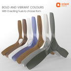Orient Electric lampshades in various colors on a white background