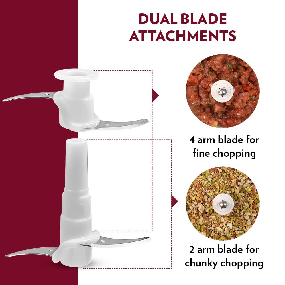 Borosil Chef Delite Electric Chopper with Dual Blade