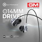 GM G+ Type-C Wired Earphones with HD Mic