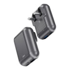 GM G+ Buds 33W Spyder GaN Fast Charger with integrated USB Type-C cable, featuring QC 3.0, Power Delivery (PD), and PPS fast charging support. Compact GaN wall adapter designed for efficient, high-speed charging of smartphones, tablets, laptops, and other USB-C devices