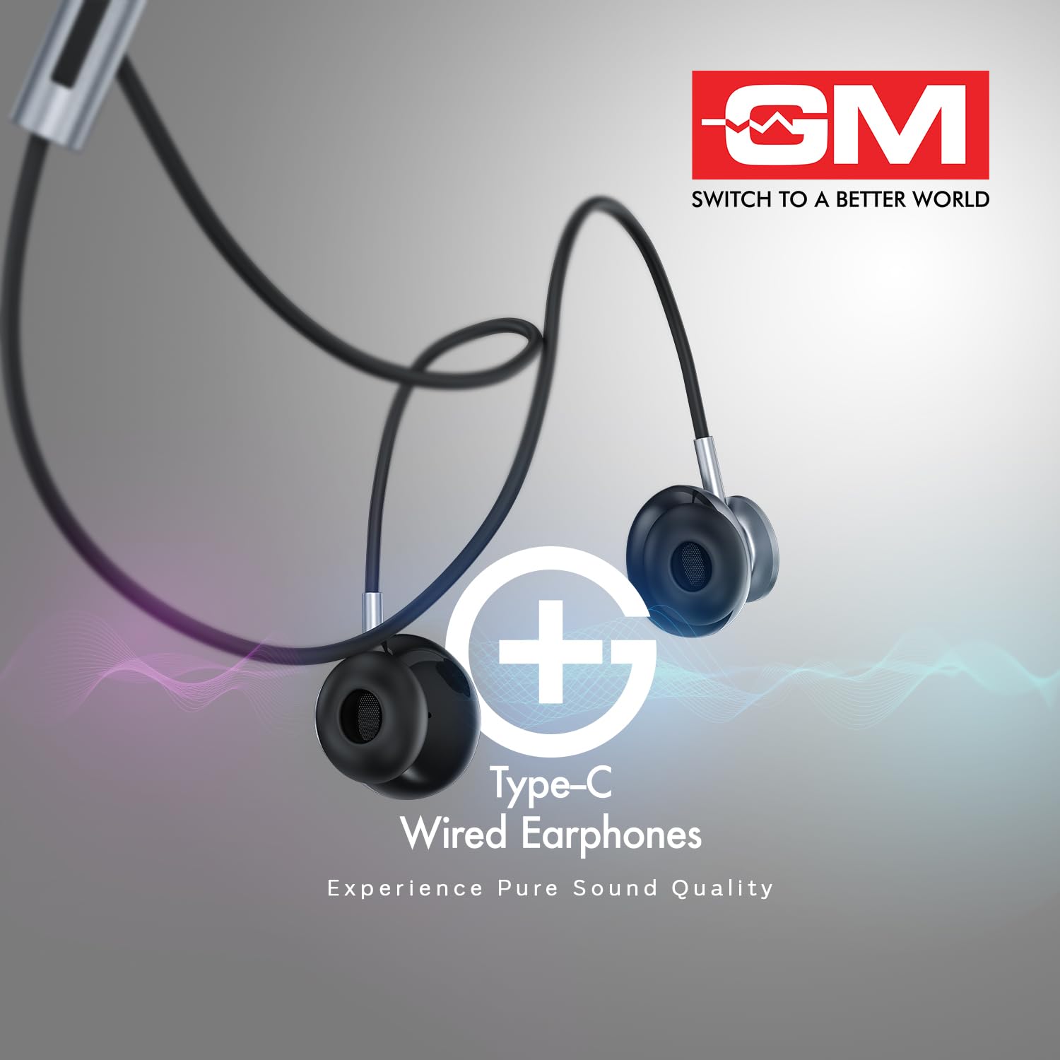 GM G+ Type-C Wired Earphones with HD Mic