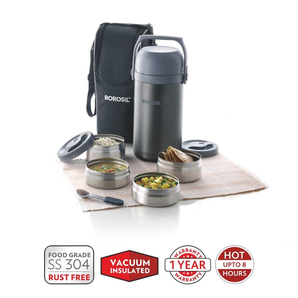 Borosil Vacuum Insulated Stainless Steel Lunch Box