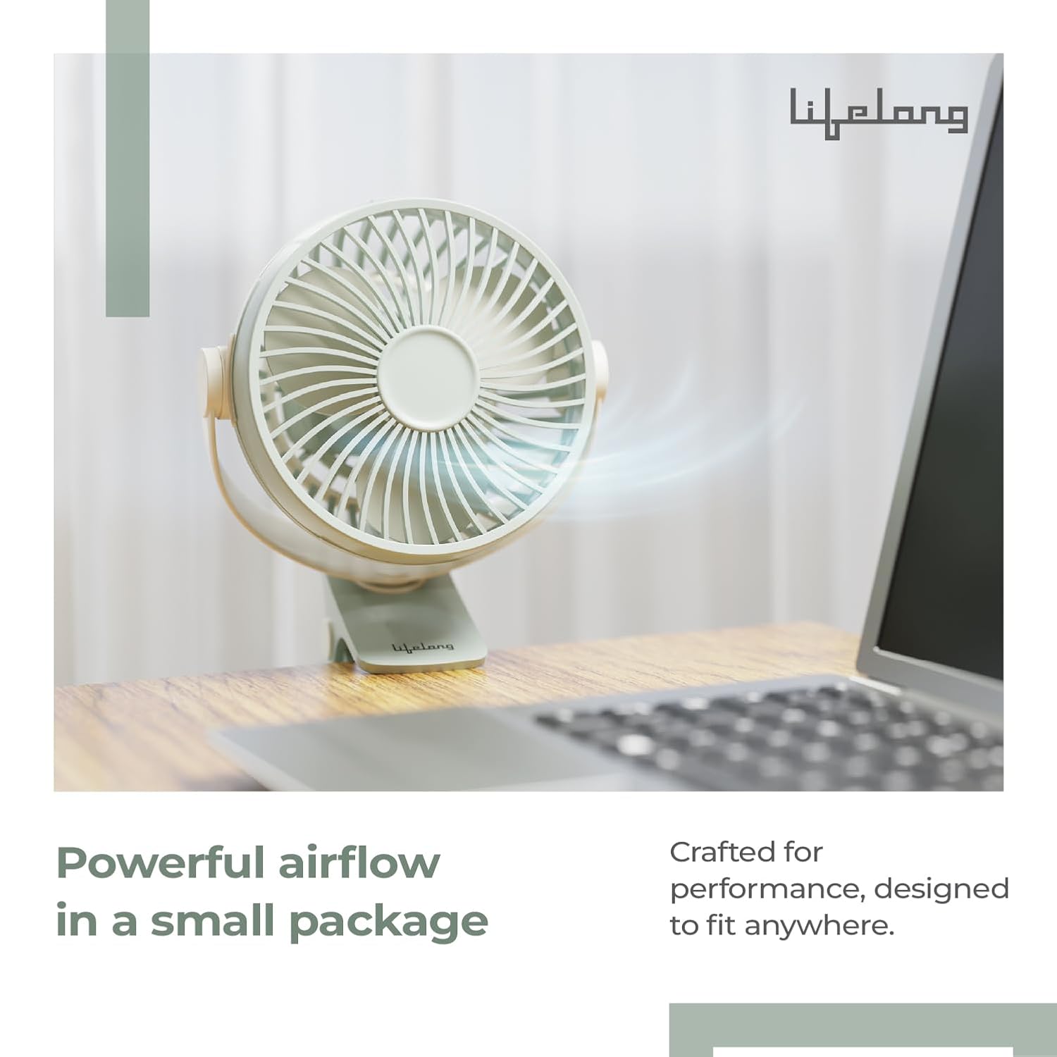 Lifelong Portable USB Fan with 3 Speeds