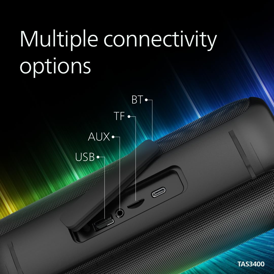 Philips Wireless Speaker TAS3400BK Portable Bluetooth