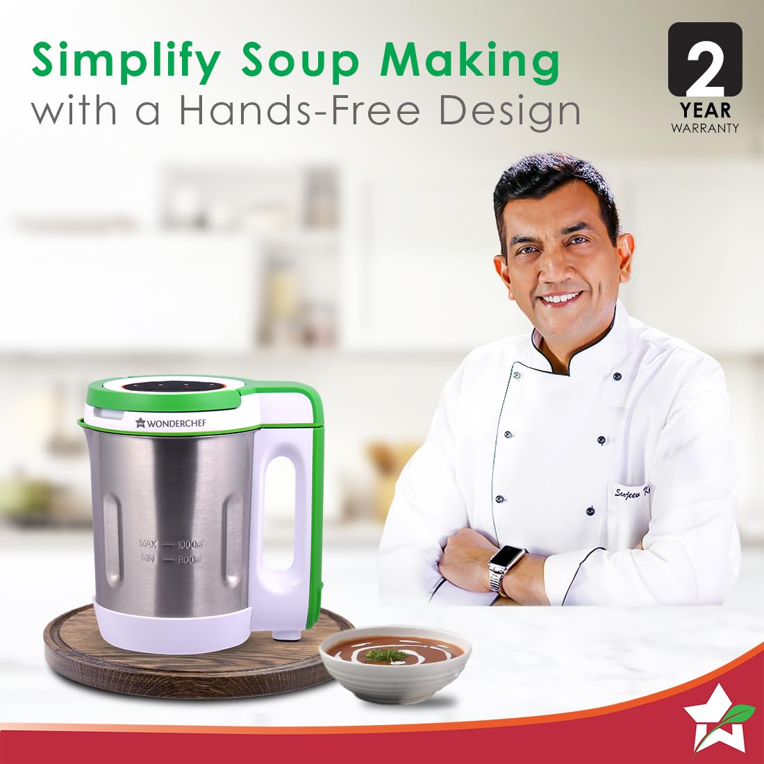 Wonderchef Automatic Soup Maker | 1.0 Litre | 800 Watts Heater