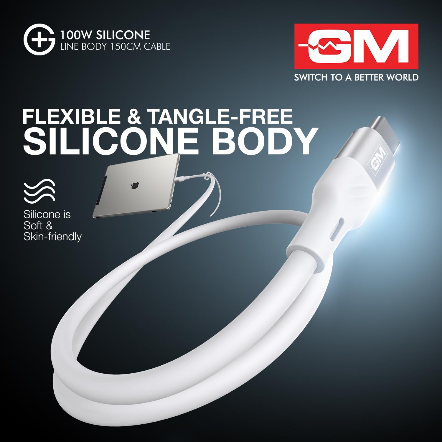 GM G+ 100W 150cm Silicon Cable Type-C-C