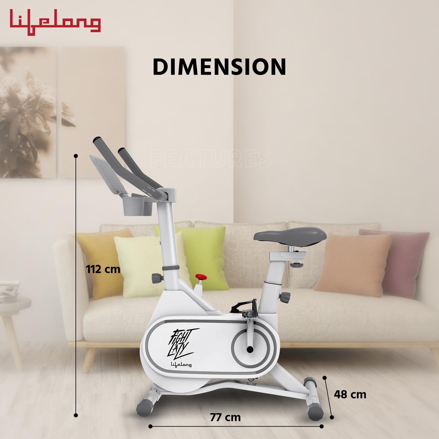 Lifelong Fit Pro Spin Fitness Bike with 7Kg Flywheel (LLSBB49)