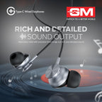 GM G+ Type-C Wired Earphones with HD Mic