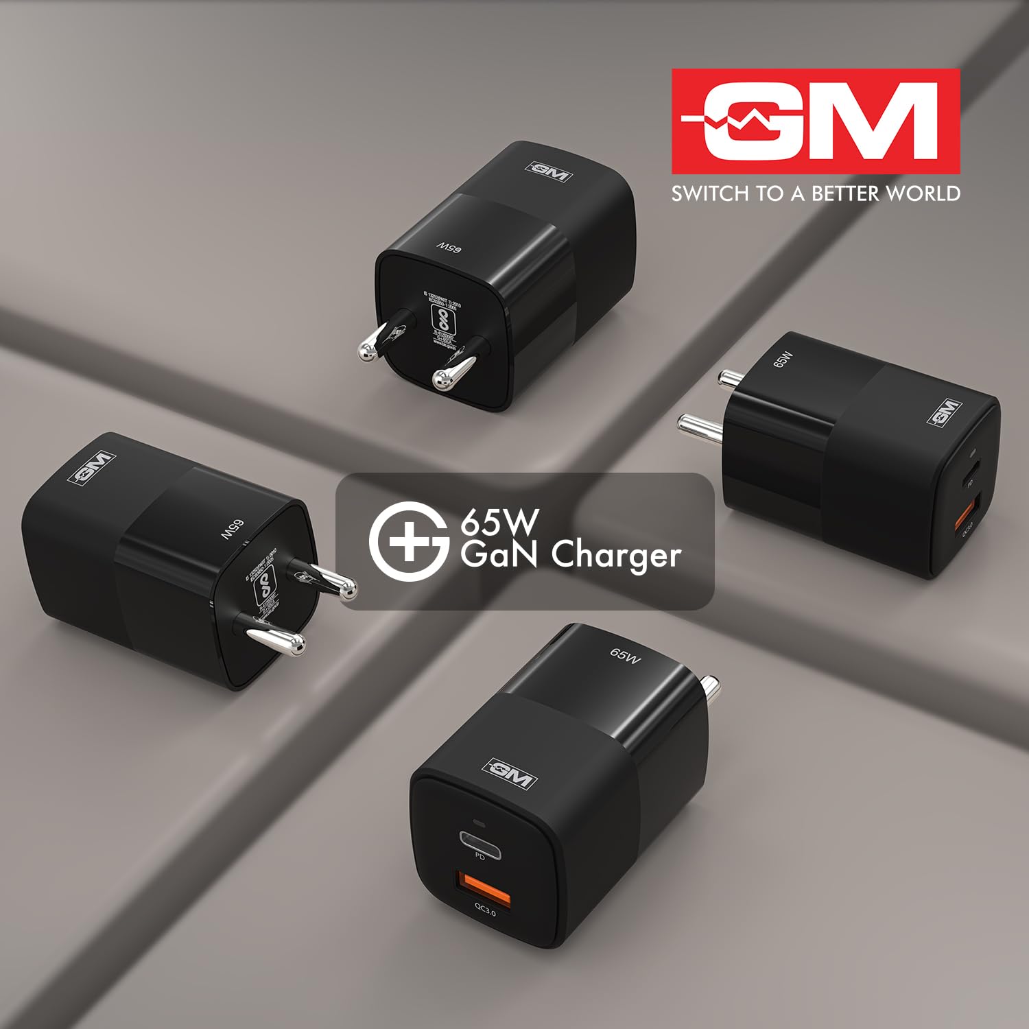 GM G+ 65W Mobile Fast Charging Adapter | GaN Technology