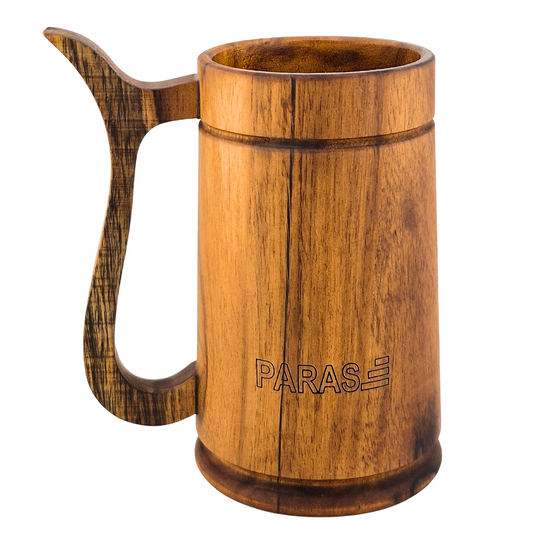 PARAS Handcrafted Wooden Beer Mug – Rustic Tankard