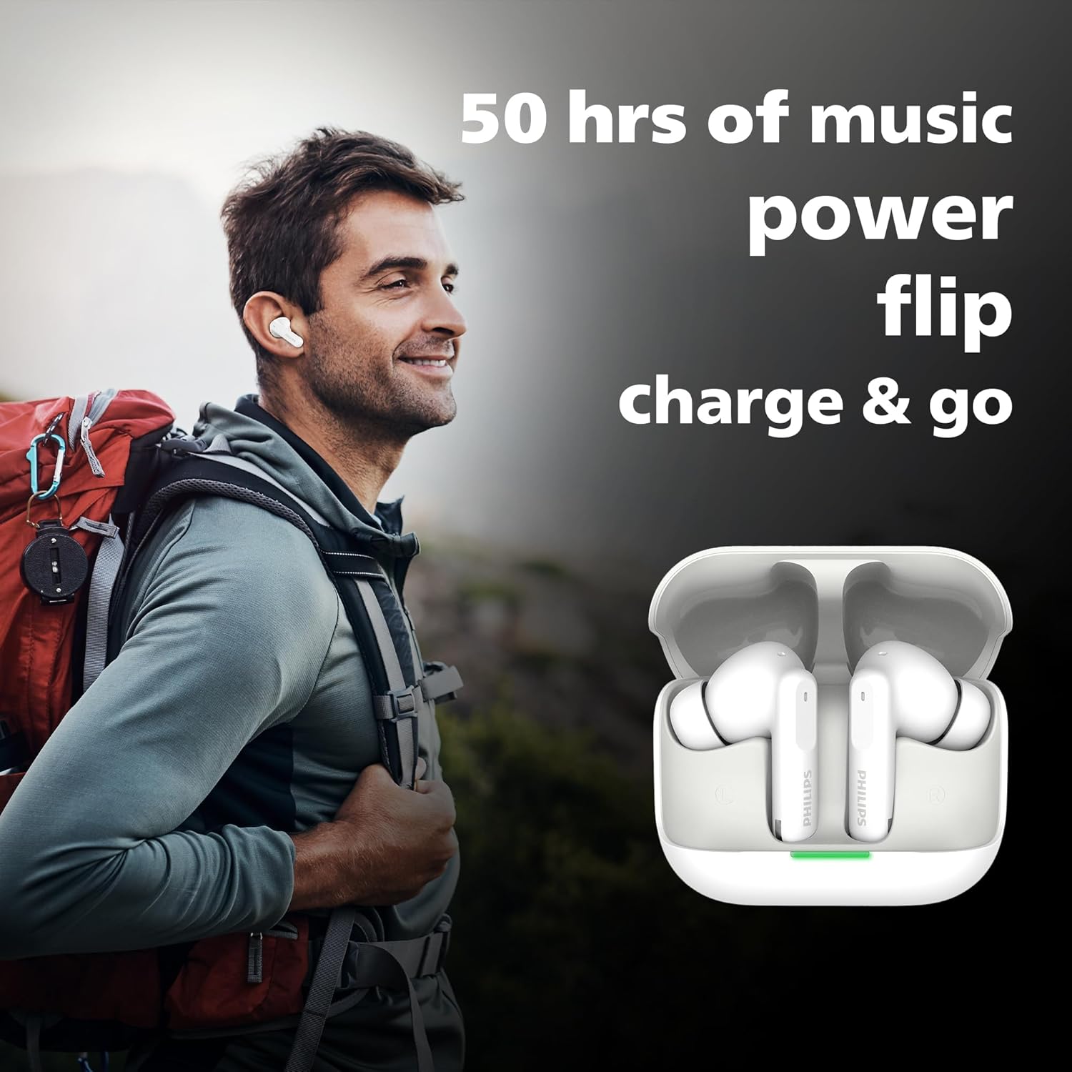 Philips TAT1050WT/94 Truly Wireless Earbuds White