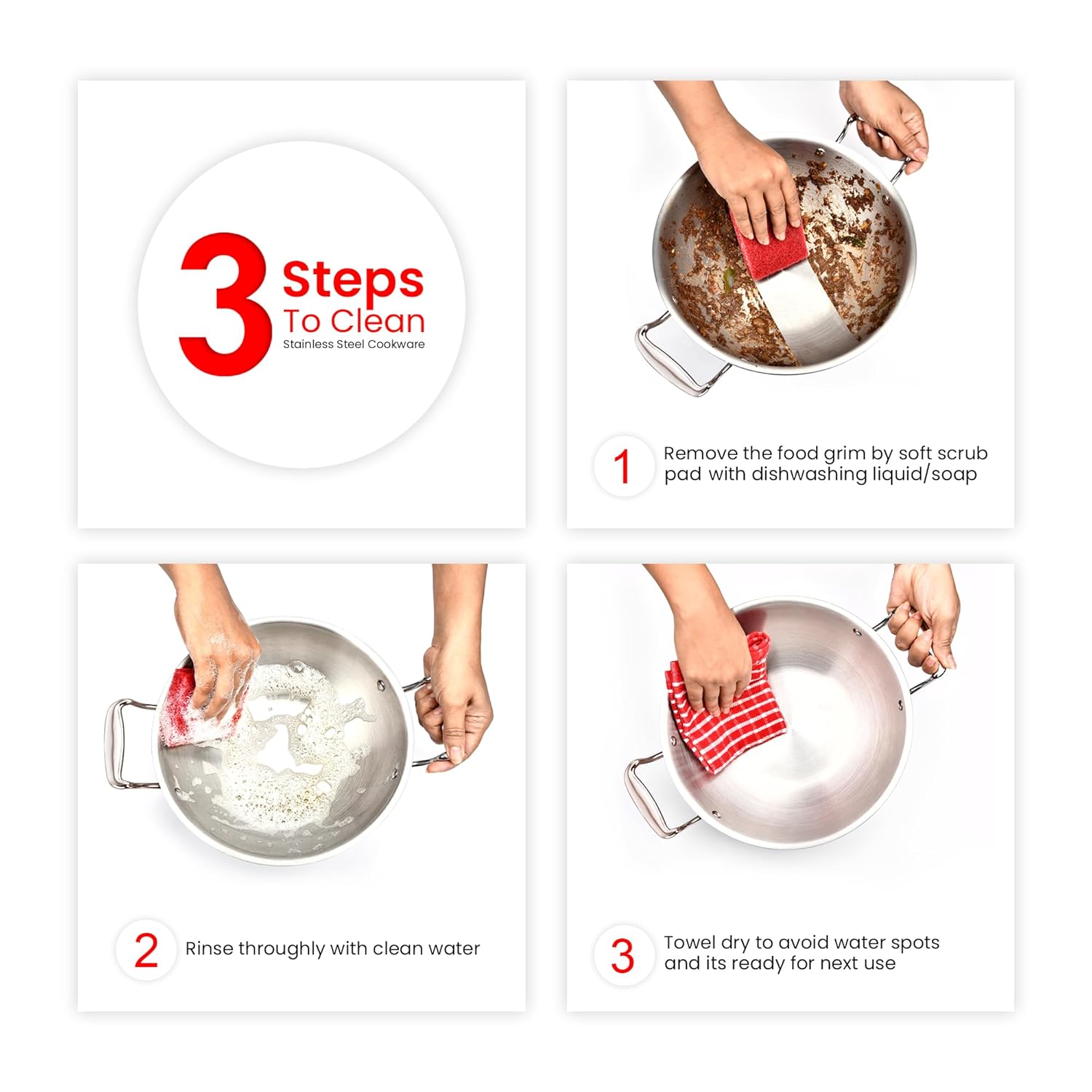 MAXIMA Triply Cookware Stainless Steel Kadai