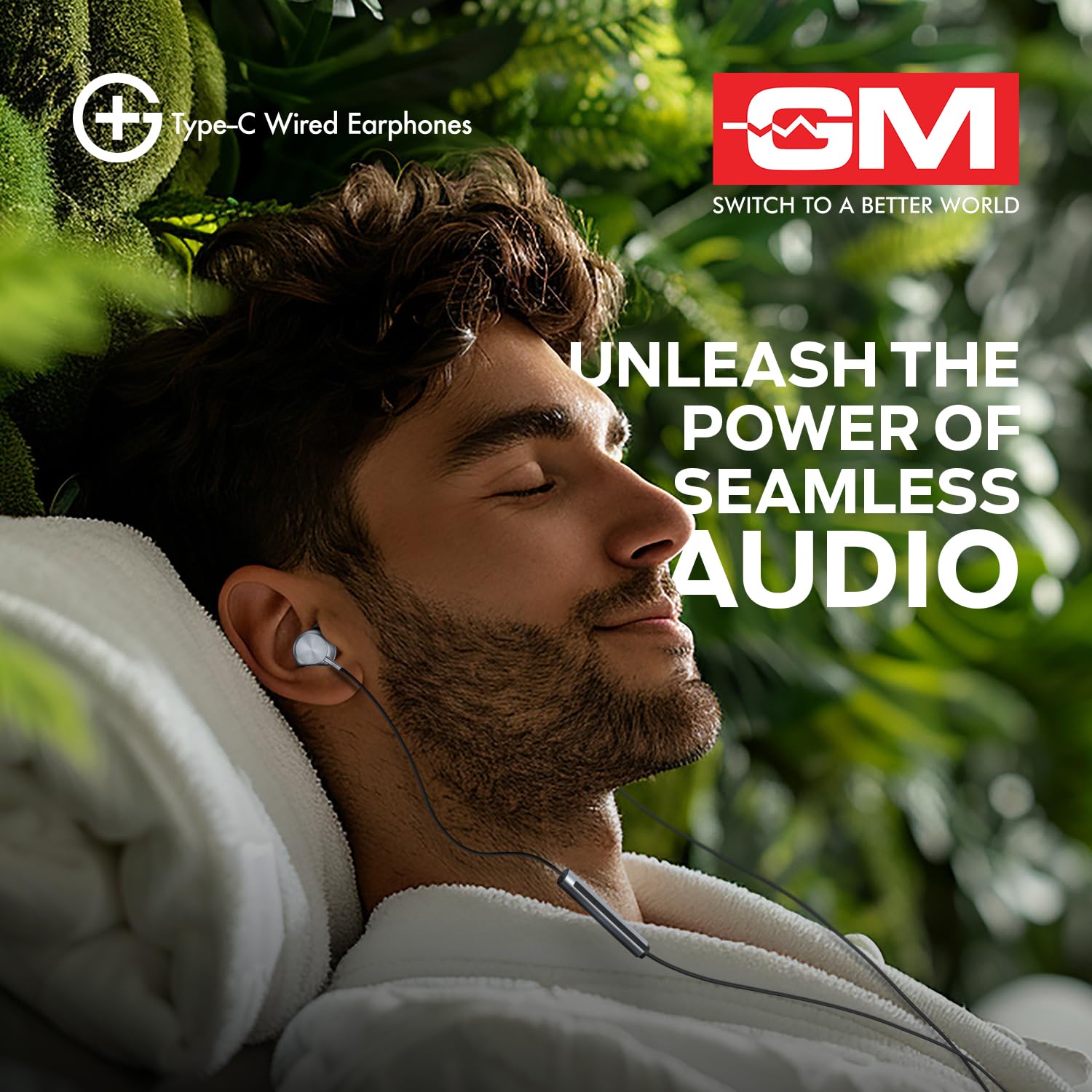 GM G+ Type-C Wired Earphones with HD Mic