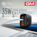 GM G+ 35W Fast Charger Adapter with Smart LED Display