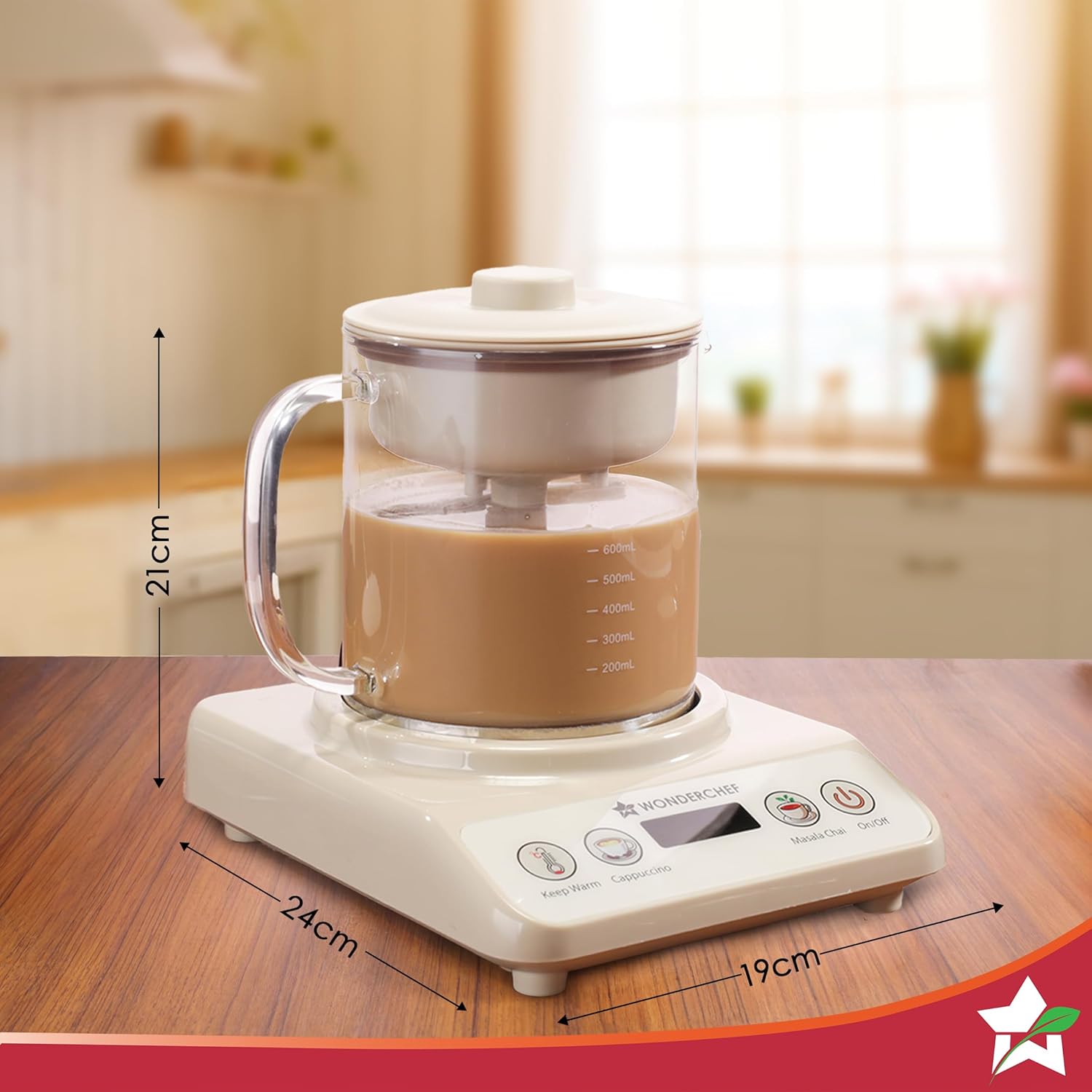 Wonderchef Chai Magic, Fully Automatic  500ML Glass Jar