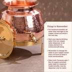 Paras Premium Hammered Copper Water Dispenser with Brass Lid & Stand, 5L