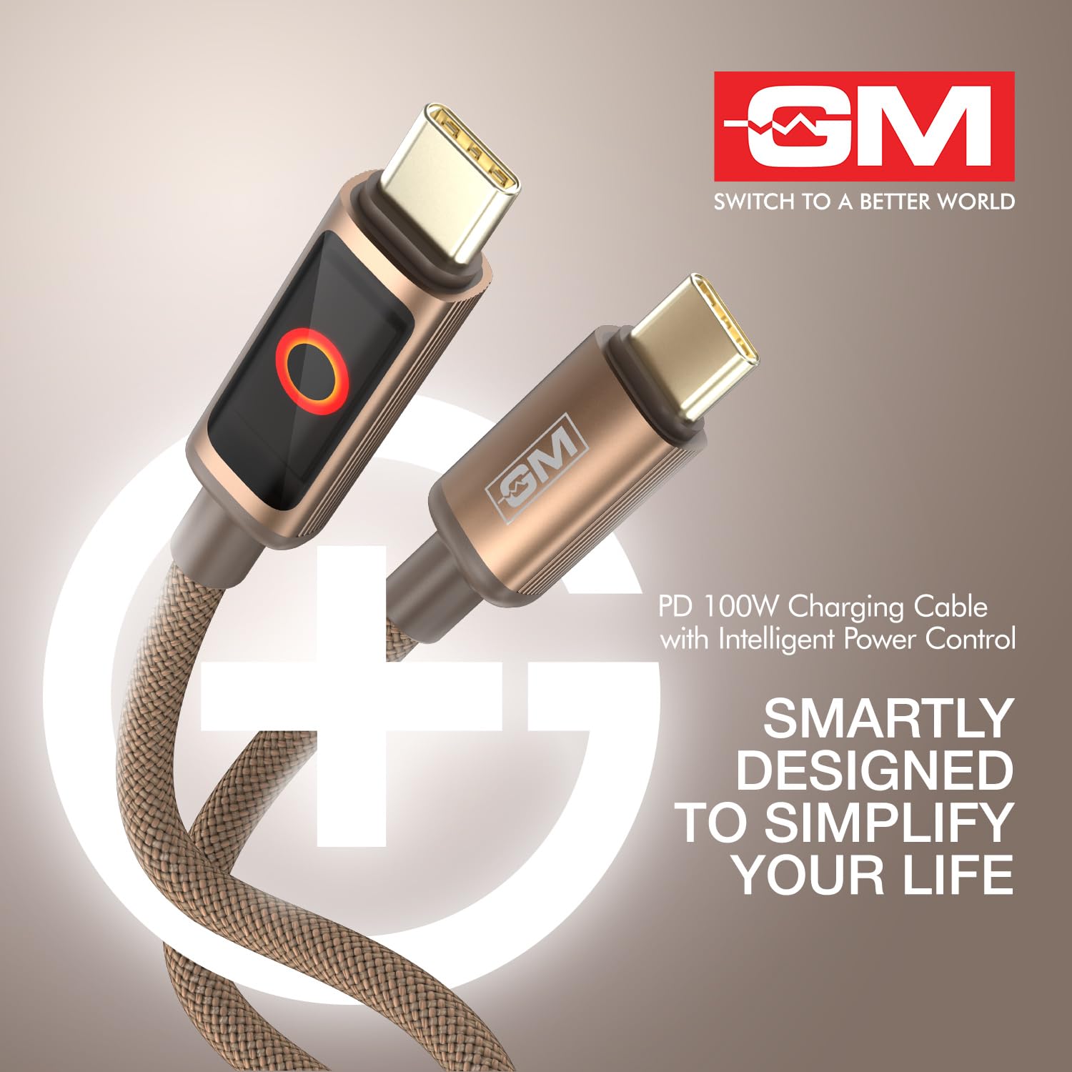 GM G+ PD 100W Charging Cable with Intelligent Power Control