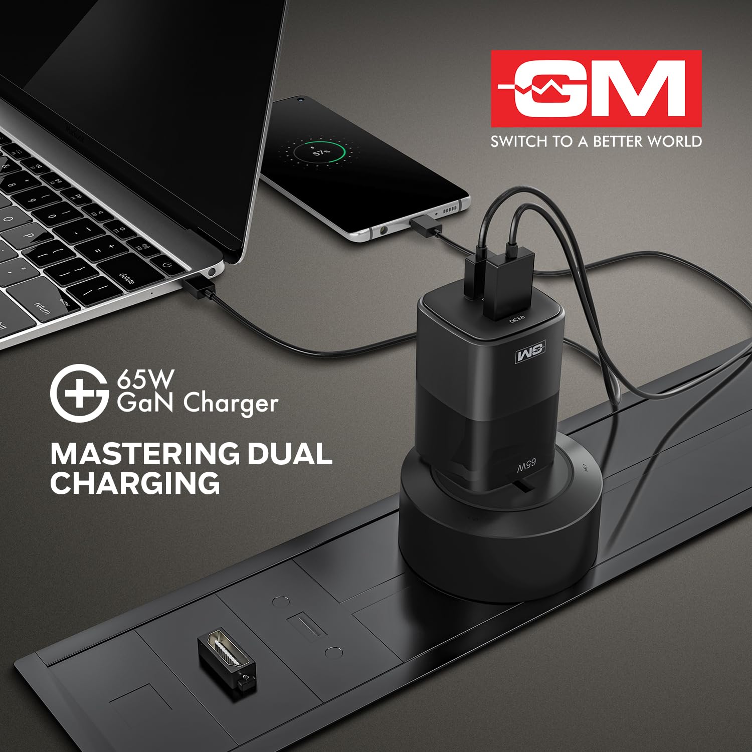 GM G+ 65W Mobile Fast Charging Adapter | GaN Technology