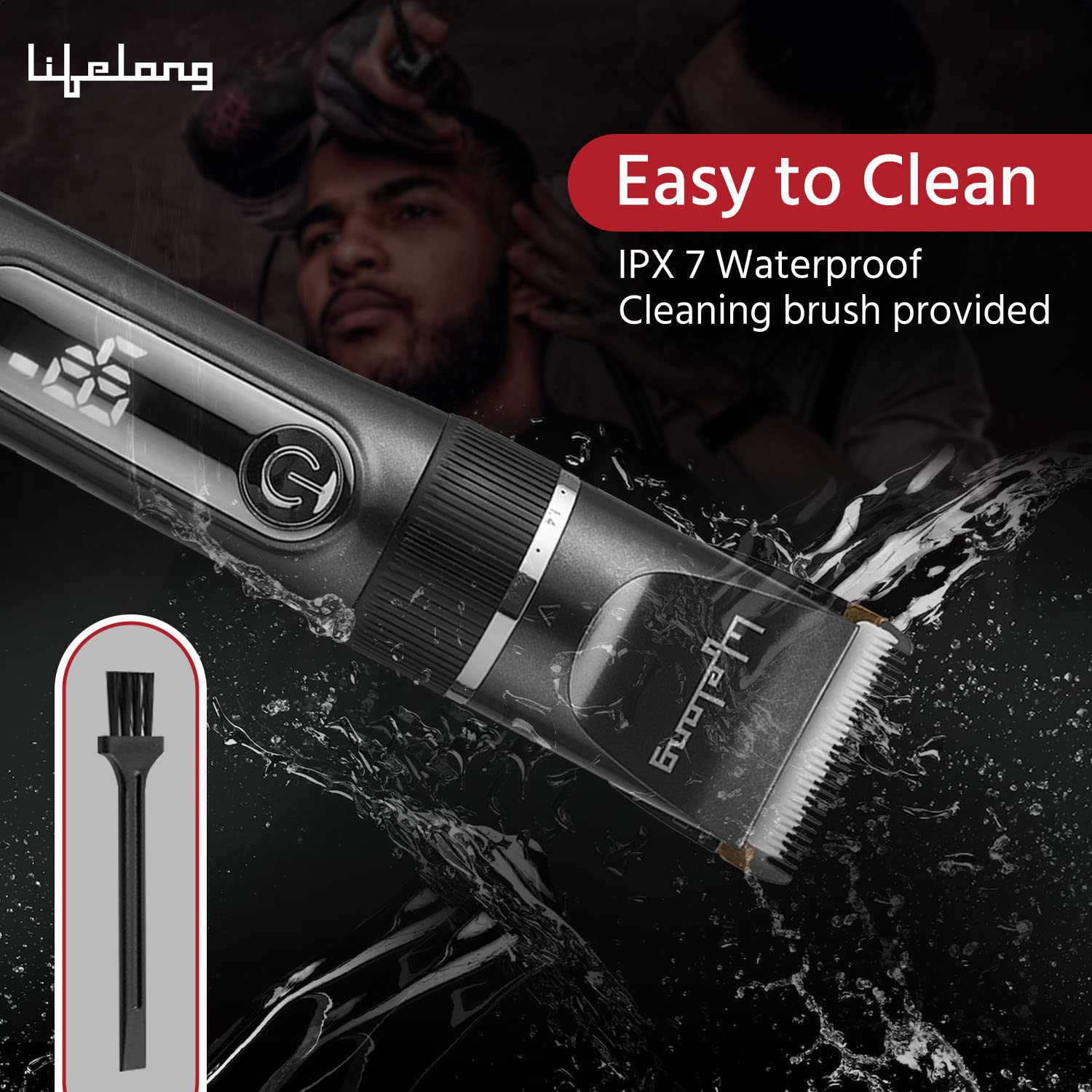 Lifelong LLPCM17 Ace Pro Rechargeable Hair Clipper With Digital Display, 3 Hours Runtime