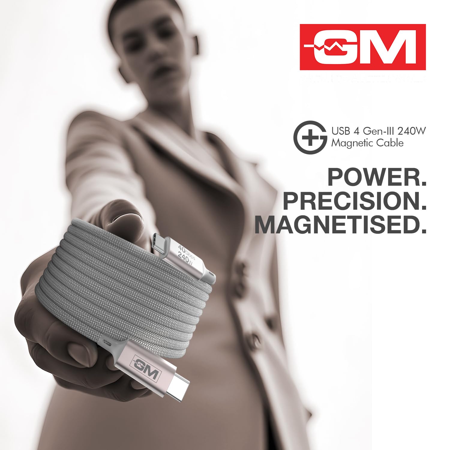 GM G+ 240W USB-4 Gen 3 Magnetic Type-C-C Cable