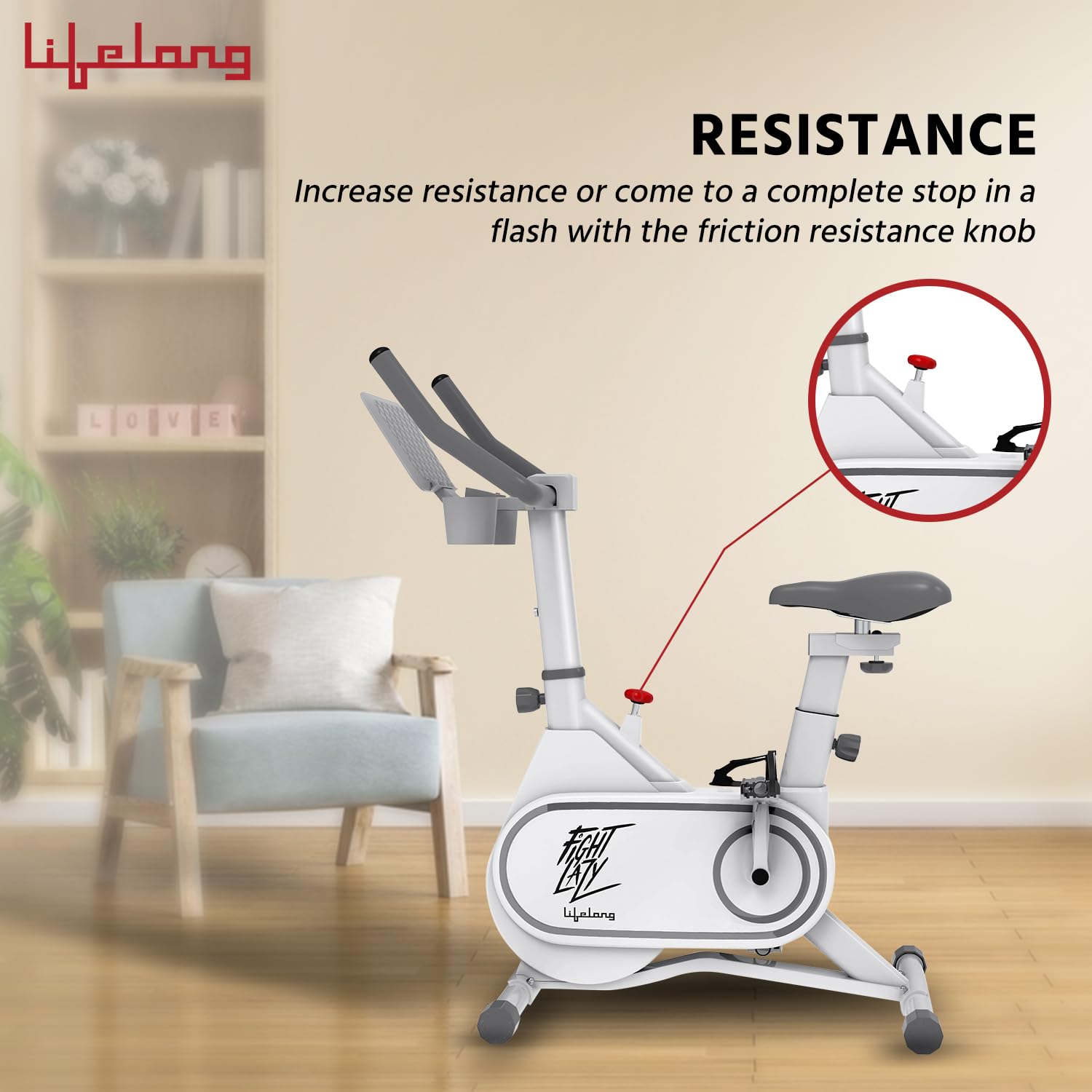 Lifelong Fit Pro Spin Fitness Bike with 7Kg Flywheel (LLSBB49)