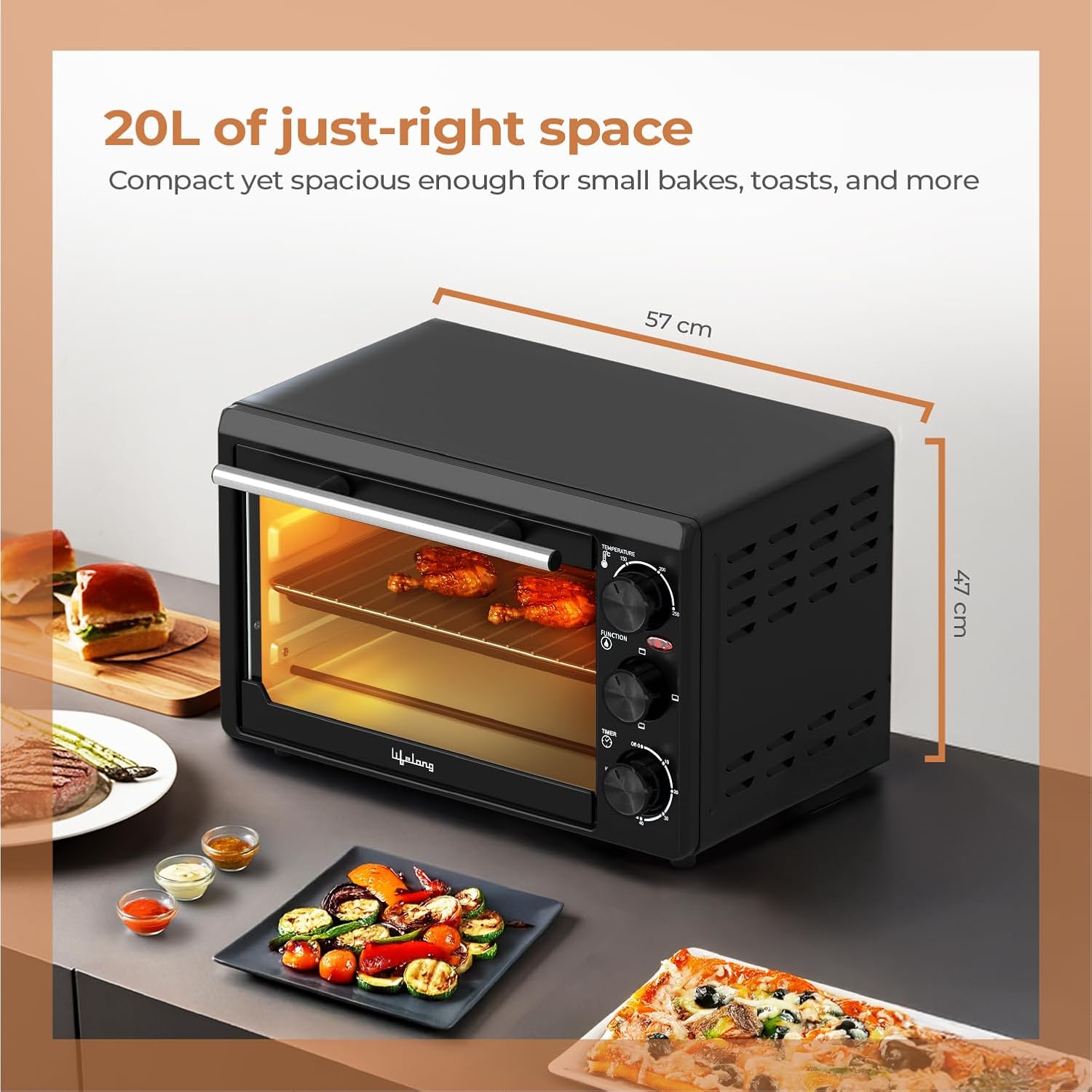 20L OTG Oven Toaster Grill with Temperature Control (LLOT20)