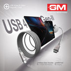 GM G+ 240W USB-4 Gen 3 Magnetic Type-C-C Cable