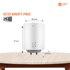 Orient Electric Ecoswift Pro 25L Water Geyser with HPE Technology | Rust Proof Water heater for home bathroom | Advanced 5 Level safety Shield with Overheat Protection | 5 Years Warranty