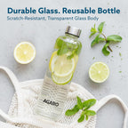 AGARO Elite Borosilicate Glass Water Bottles, Pack of 3 (1 L)