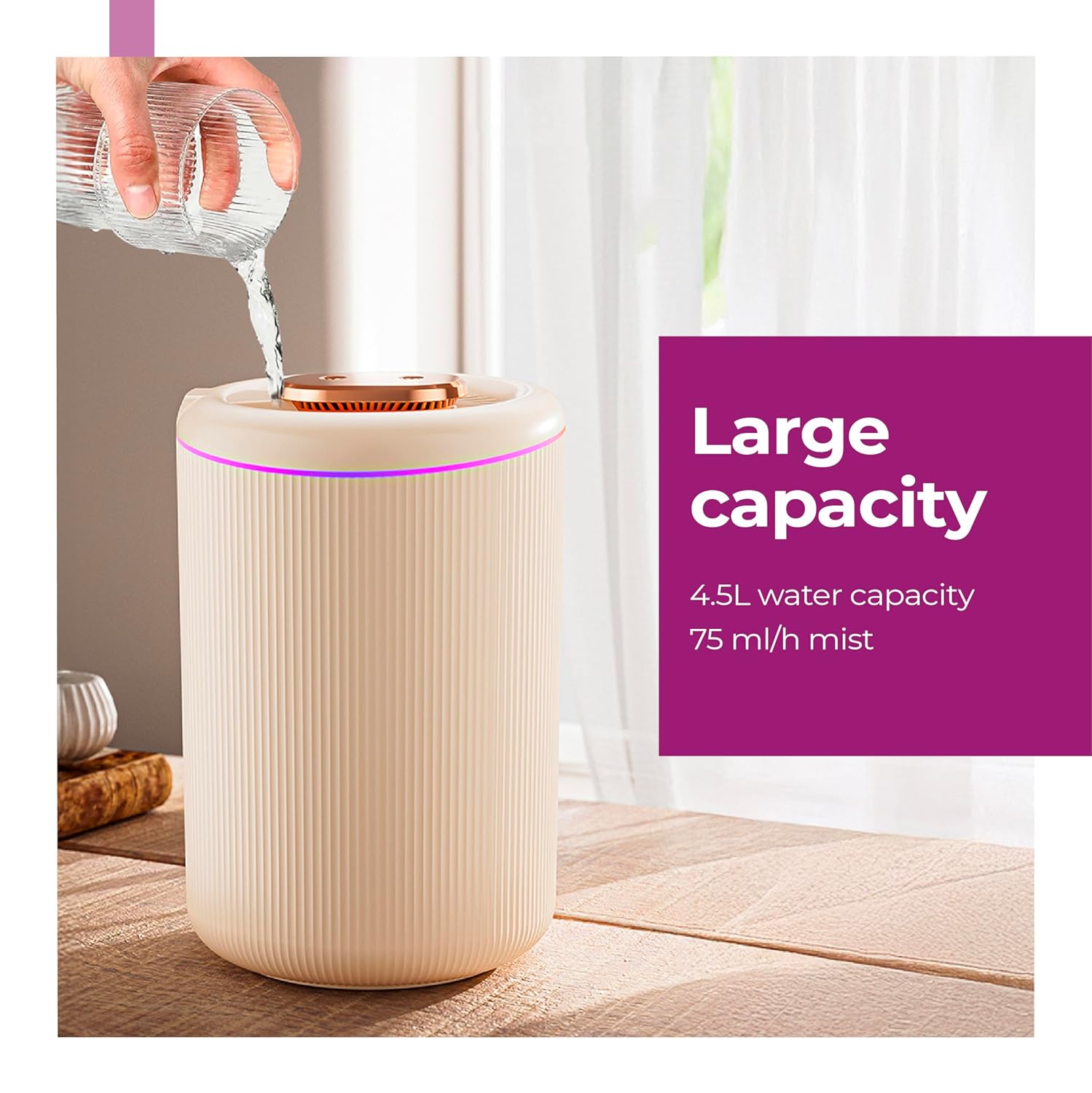Lifelong 4.5 Litre Top Fill Room Humidifier for Home, Bedroom and Office (LLRH45)