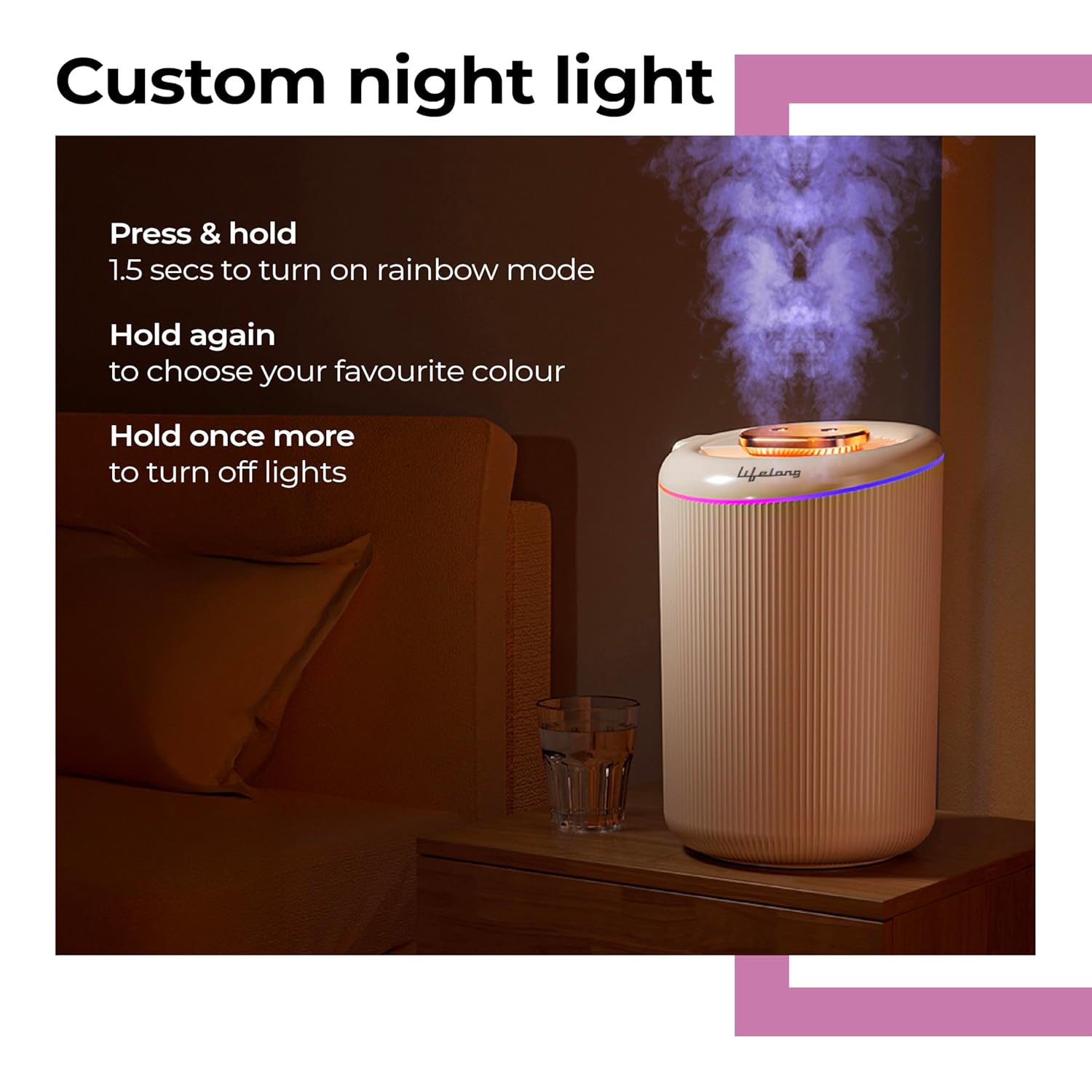 Lifelong 4.5 Litre Top Fill Room Humidifier for Home, Bedroom and Office (LLRH45)